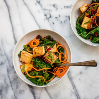 Kale Tofu & Pomegranate Stir Fry